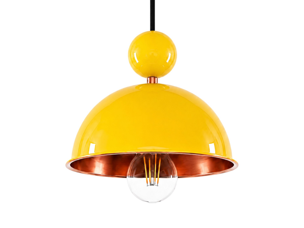 Metalowa lampa wisząca „Bubble” – 21 x 21 cm – żółta