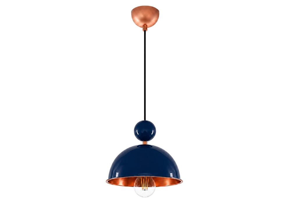 Metalowa lampa wisząca „Bubble” – 21 x 21 cm – granatowa