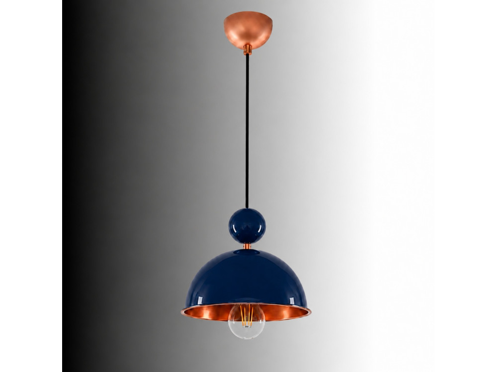 Metalowa lampa wisząca „Bubble” – 21 x 21 cm – granatowa