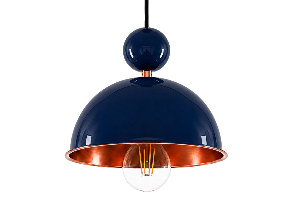 Metalowa lampa wisząca „Bubble” – 21 x 21 cm – granatowa