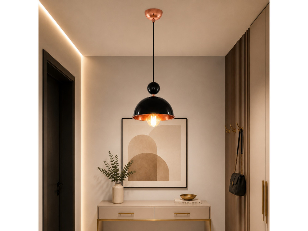 Metalowa lampa wisząca „Bubble” – 21 x 21 cm – czarna