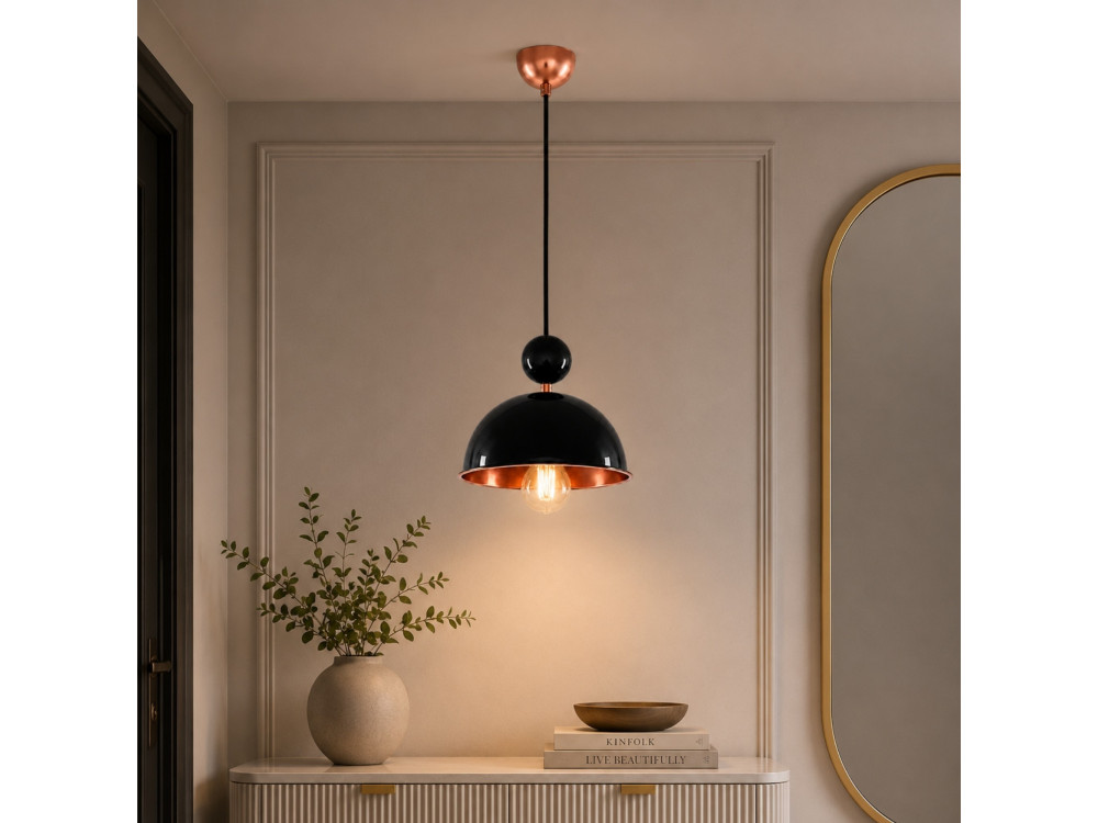 Metalowa lampa wisząca „Bubble” – 21 x 21 cm – czarna