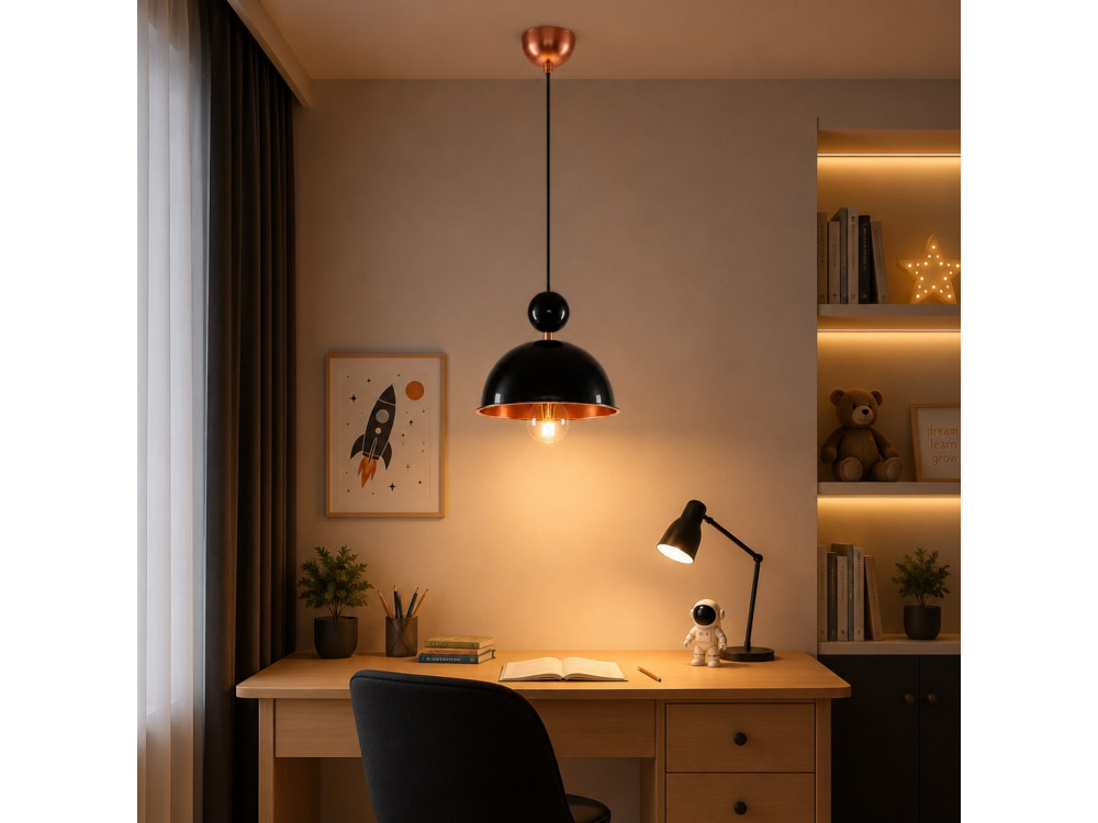 Metalowa lampa wisząca „Bubble” – 21 x 21 cm – czarna