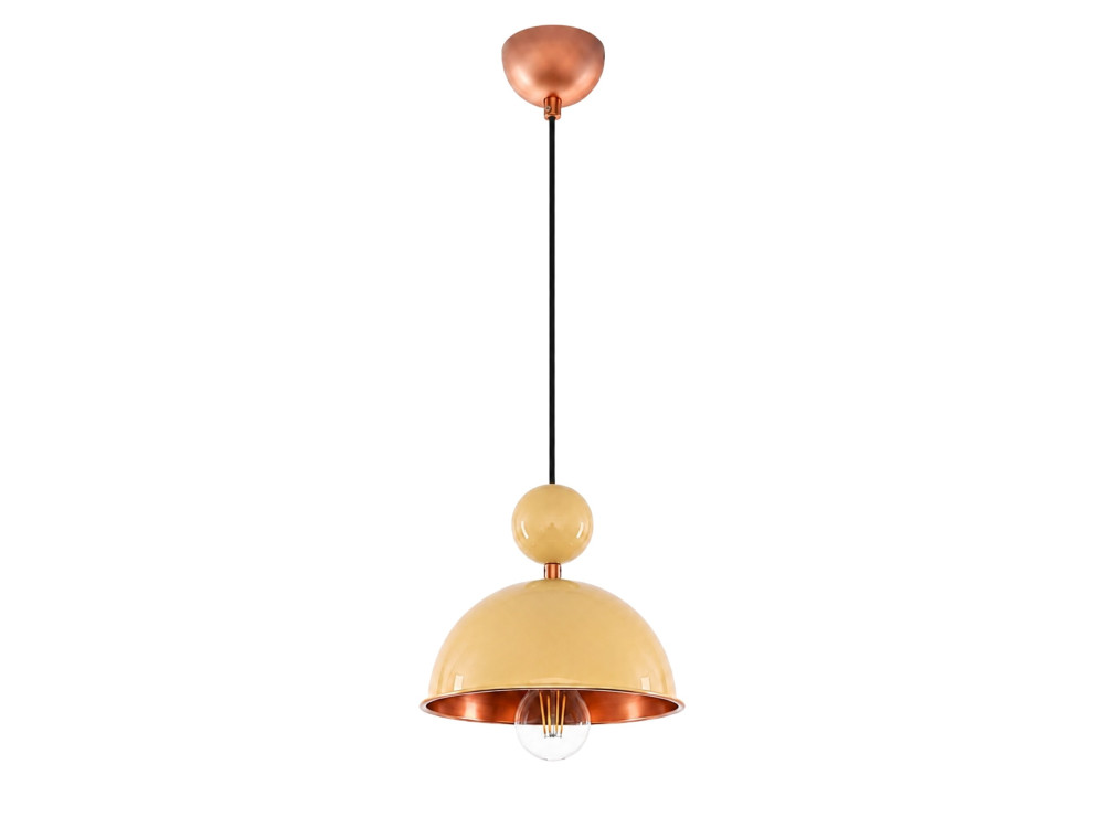 Metalowa lampa wisząca „Bubble” – 21 x 21 cm – żółta