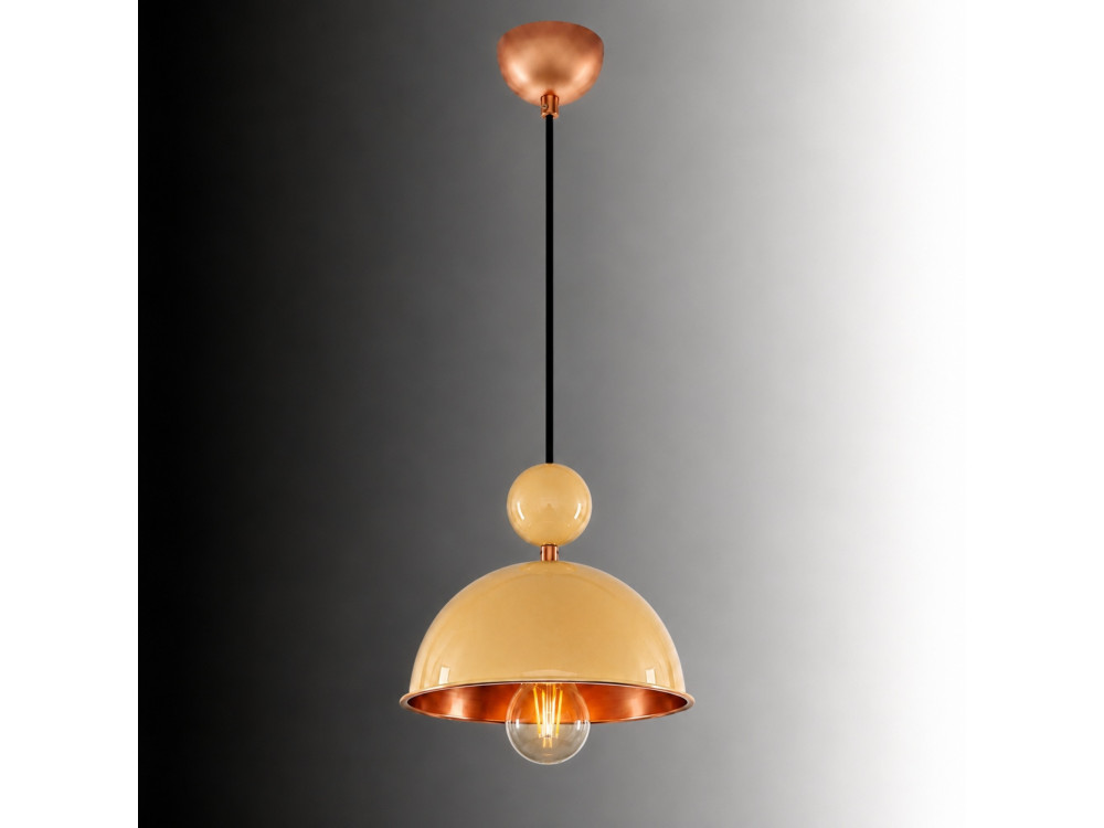 Metalowa lampa wisząca „Bubble” – 21 x 21 cm – żółta