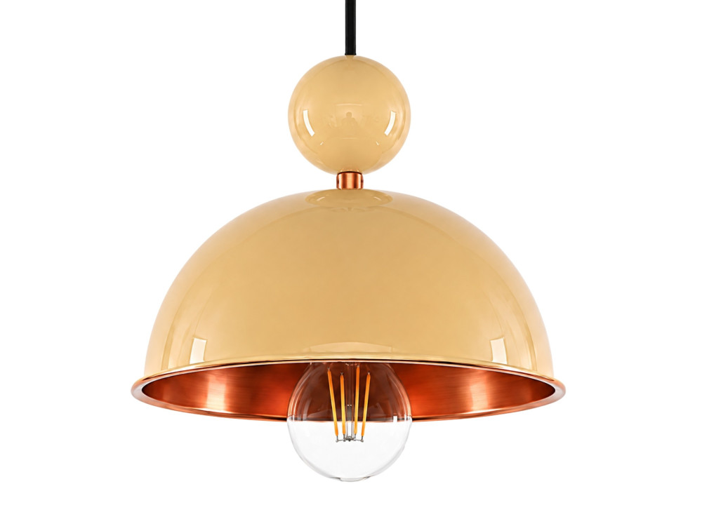 Metalowa lampa wisząca „Bubble” – 21 x 21 cm – żółta