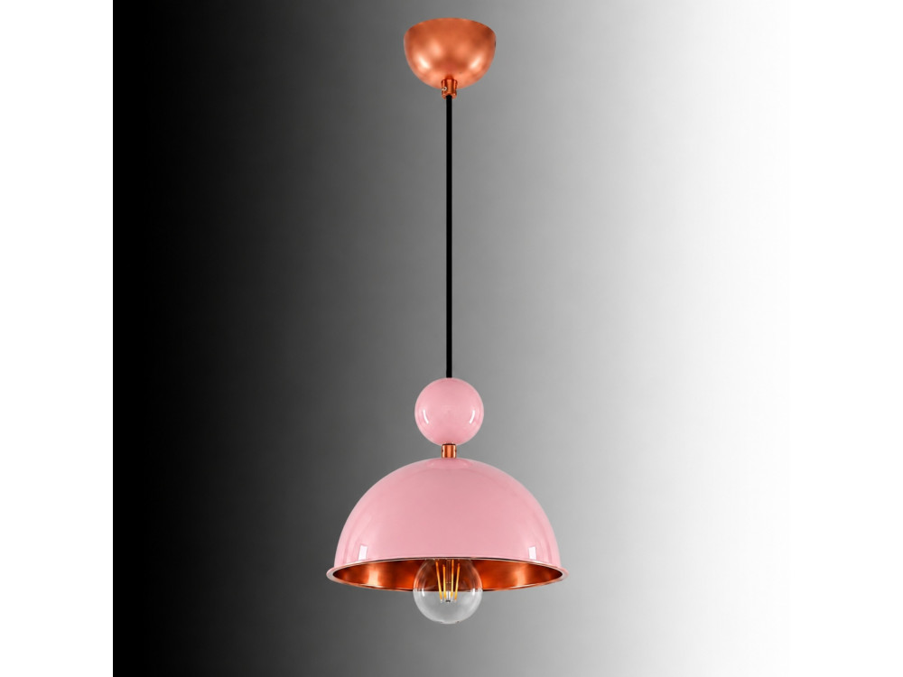 Metalowa lampa wisząca „Bubble” – 21 x 21 cm – różowa