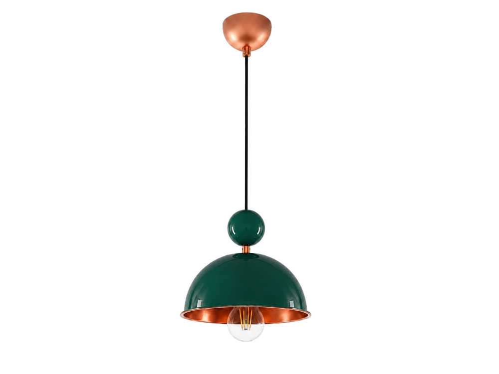 Metalowa lampa wisząca „Bubble” – 21 x 21 cm – ciemnozielona