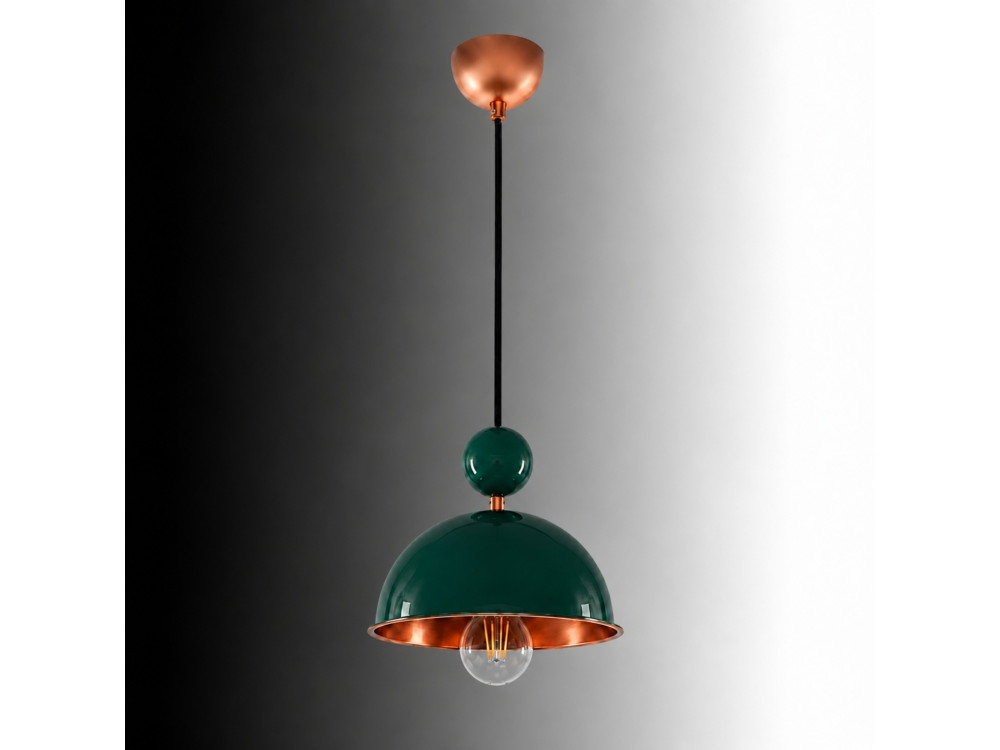 Metalowa lampa wisząca „Bubble” – 21 x 21 cm – ciemnozielona