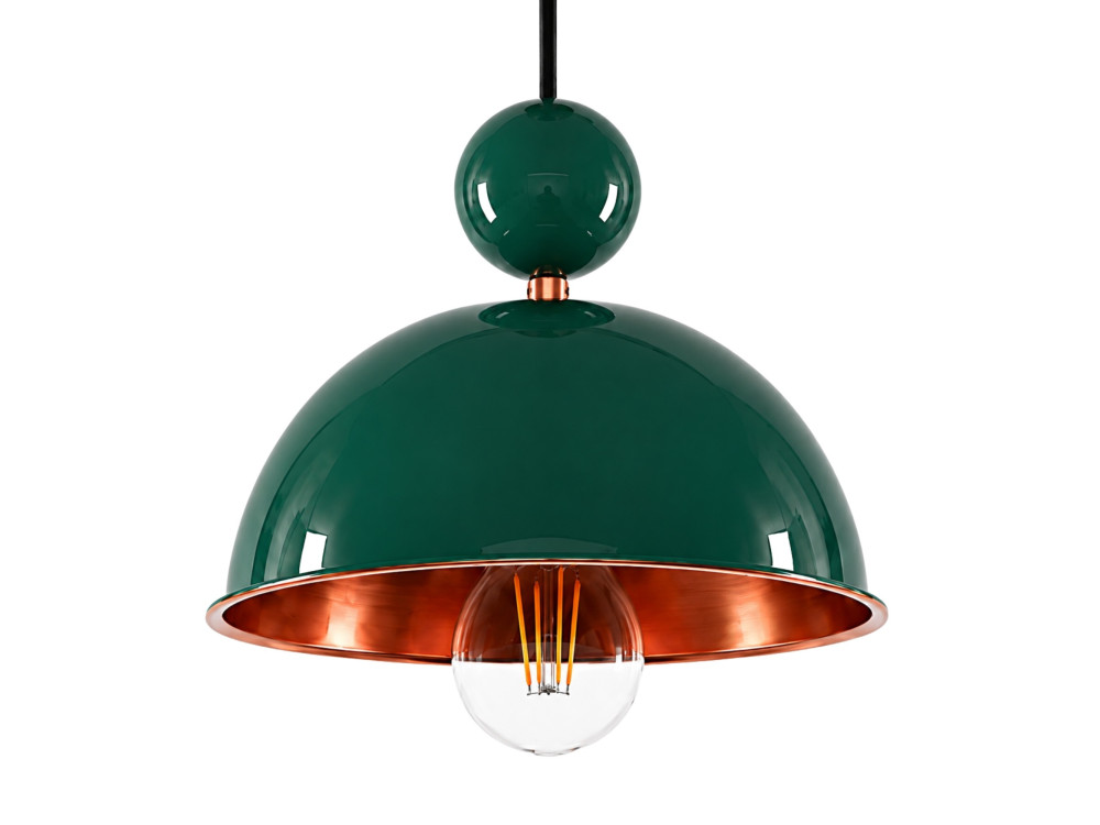 Metalowa lampa wisząca „Bubble” – 21 x 21 cm – ciemnozielona
