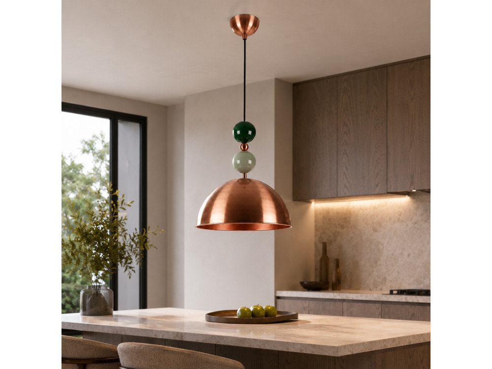 Metalowa lampa wisząca „Bubble” – 31 x 31 cm – miedź