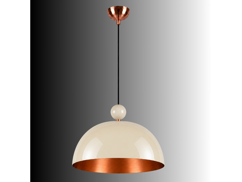 Metalowa lampa wisząca „Bubble” – 40 x 40 cm – beżowa