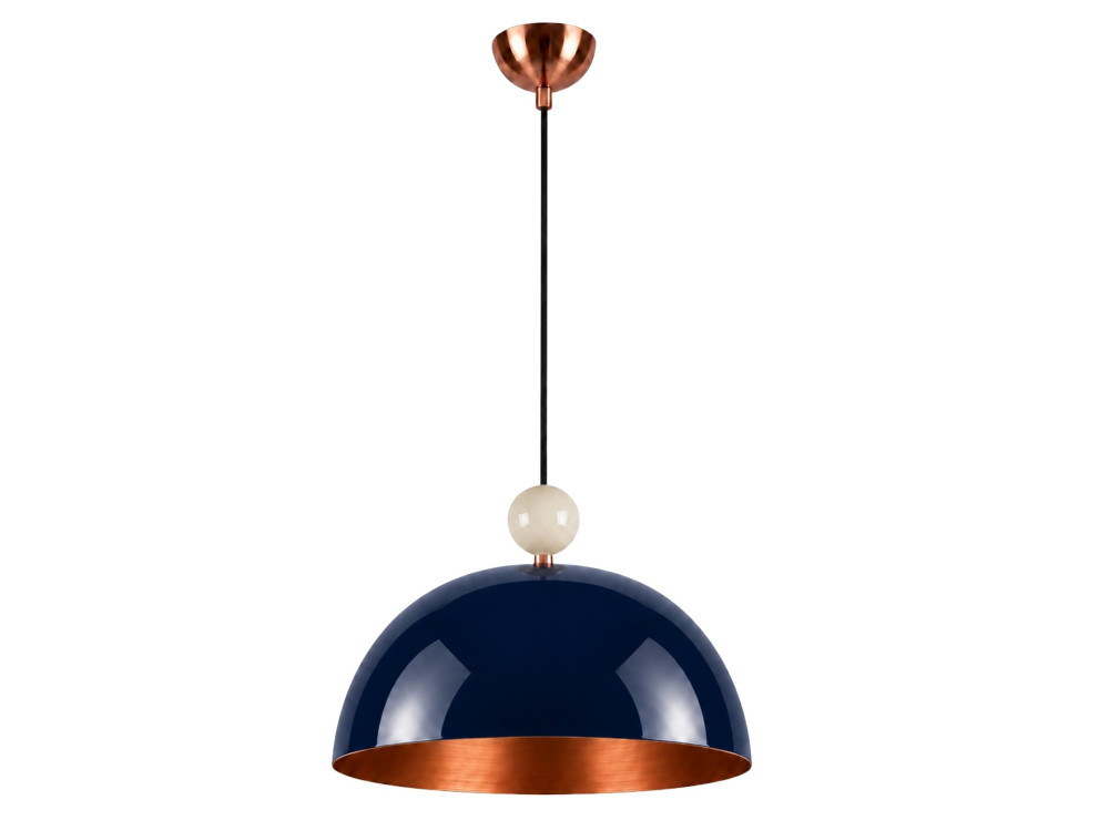 Metalowa lampa wisząca „Bubble” – 40 x 40 cm – granatowa