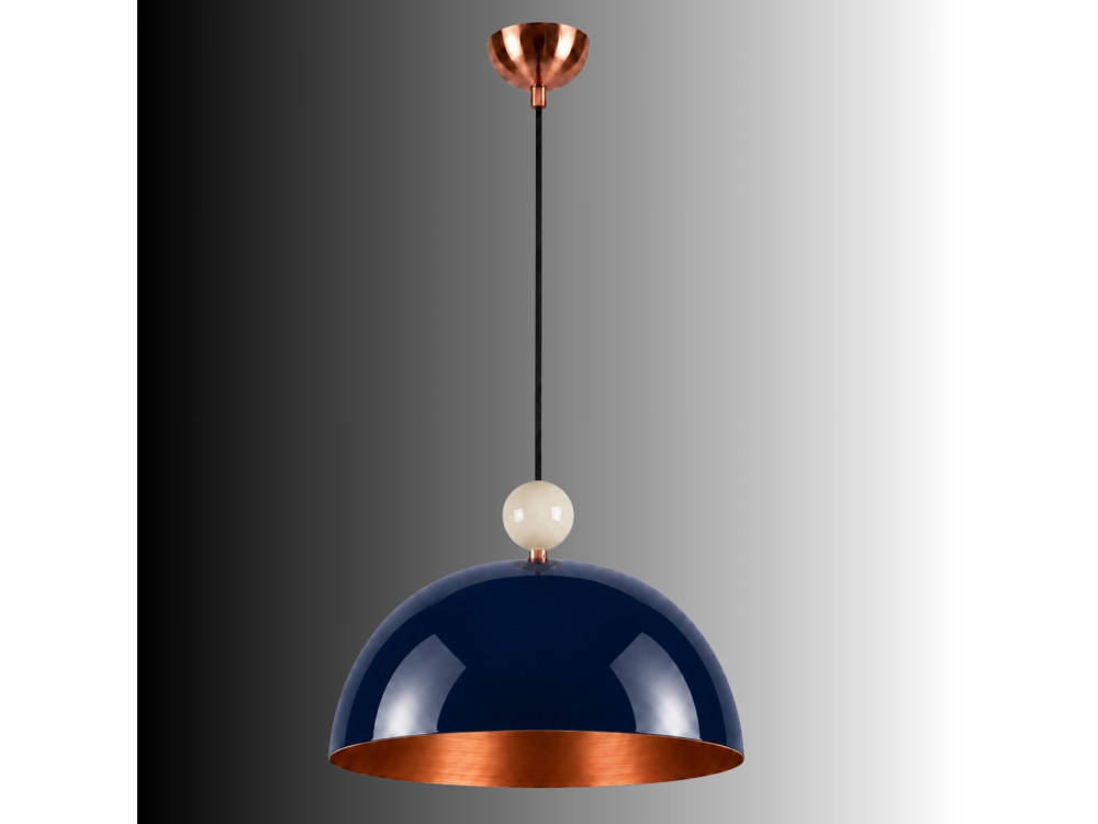 Metalowa lampa wisząca „Bubble” – 40 x 40 cm – granatowa