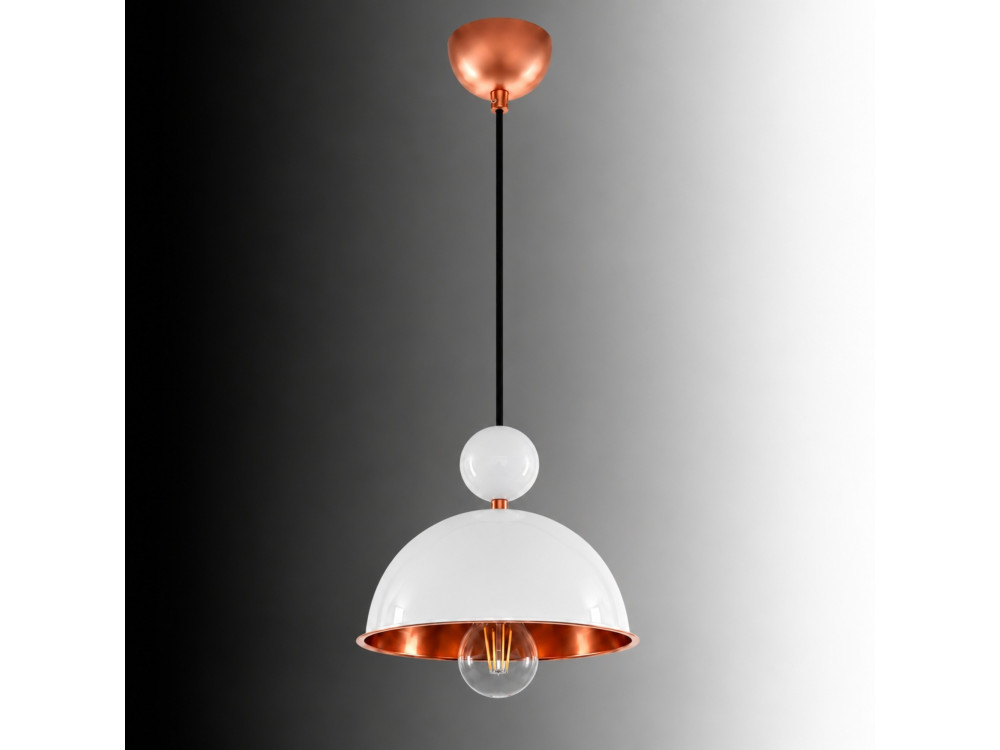 Metalowa lampa wisząca „Bubble” – 21 x 21 cm – beżowa