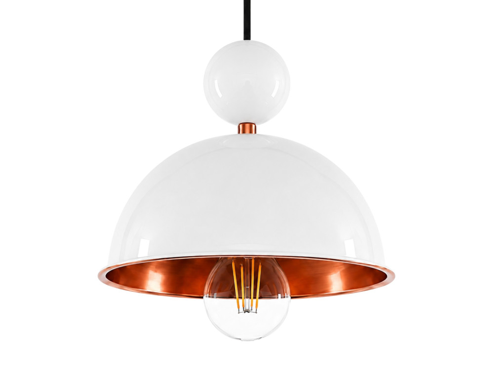 Metalowa lampa wisząca „Bubble” – 21 x 21 cm – beżowa