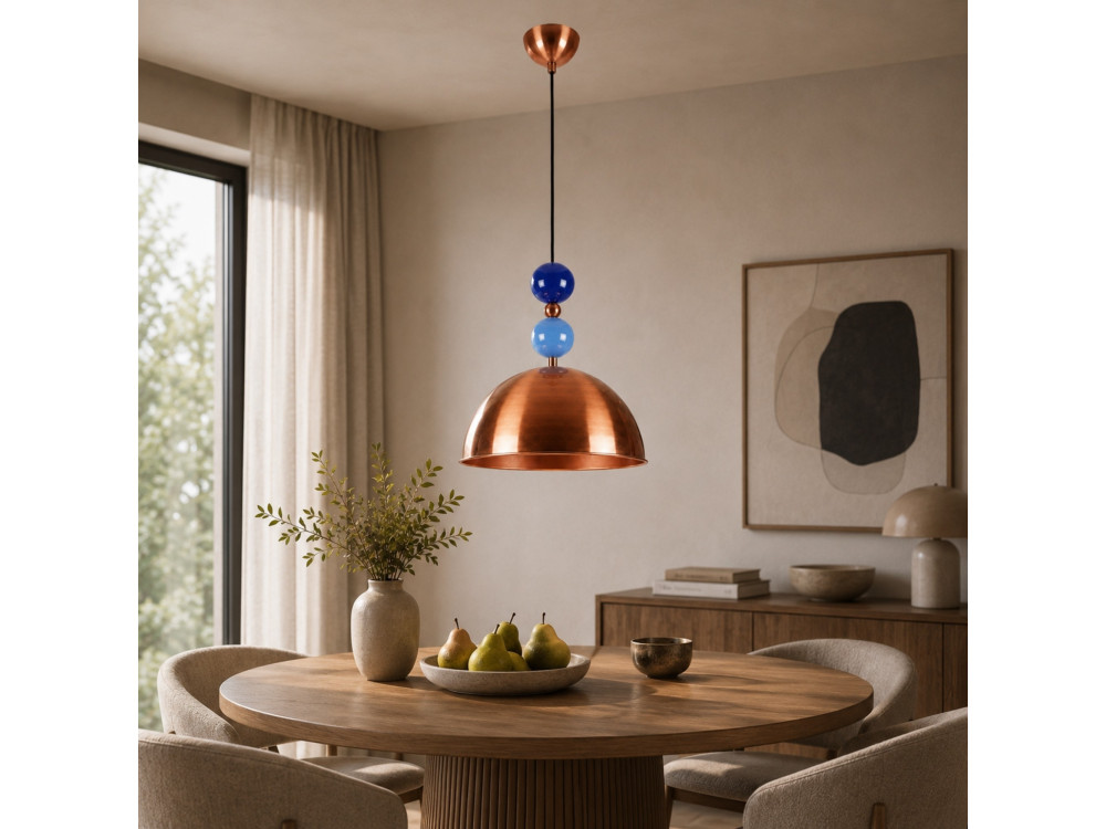 Metalowa lampa wisząca „Bubble” – 31 x 31 cm – miedź