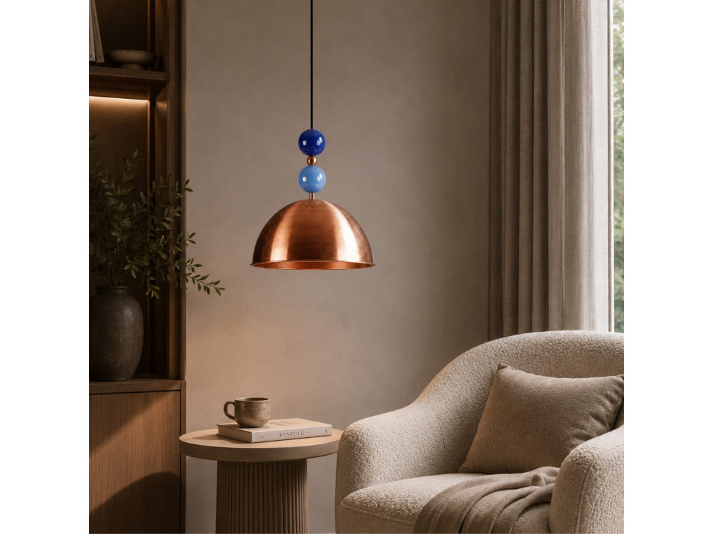 Metalowa lampa wisząca „Bubble” – 31 x 31 cm – miedź