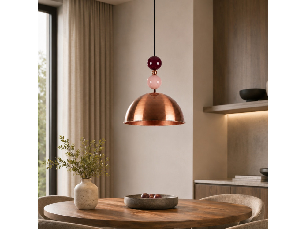 Metalowa lampa wisząca „Bubble” – 31 x 31 cm – miedź