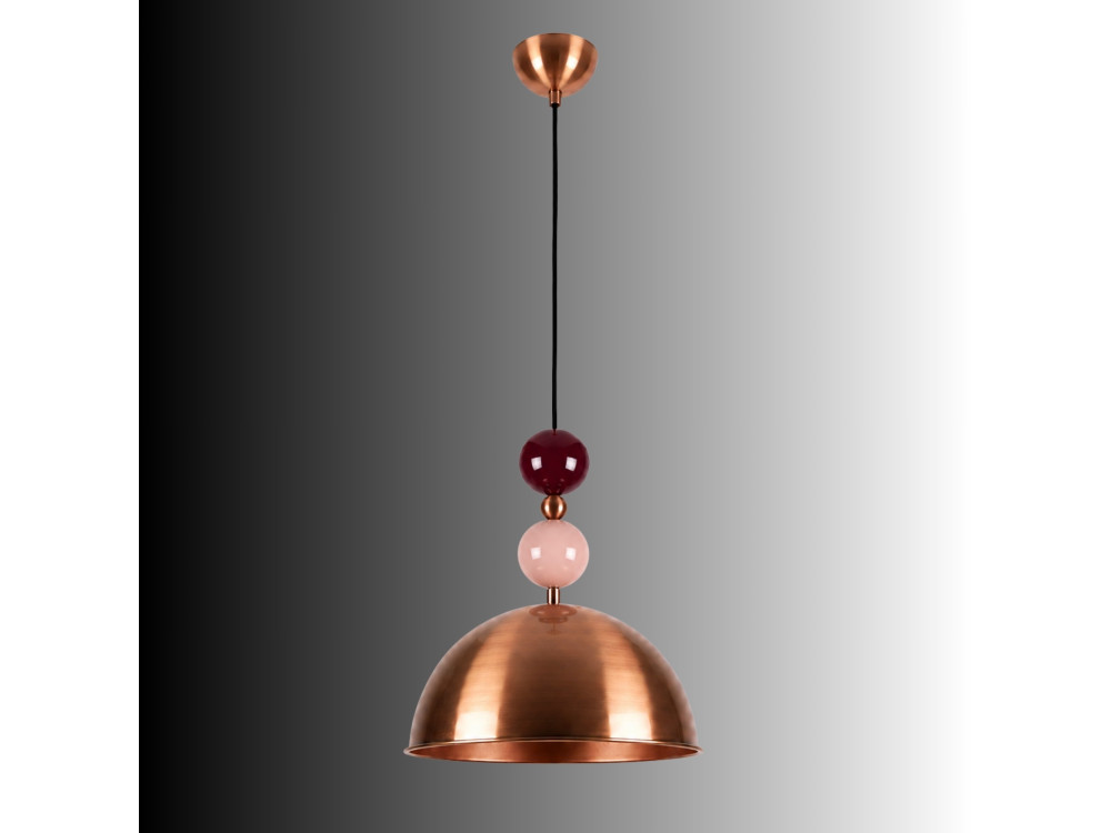 Metalowa lampa wisząca „Bubble” – 31 x 31 cm – miedź