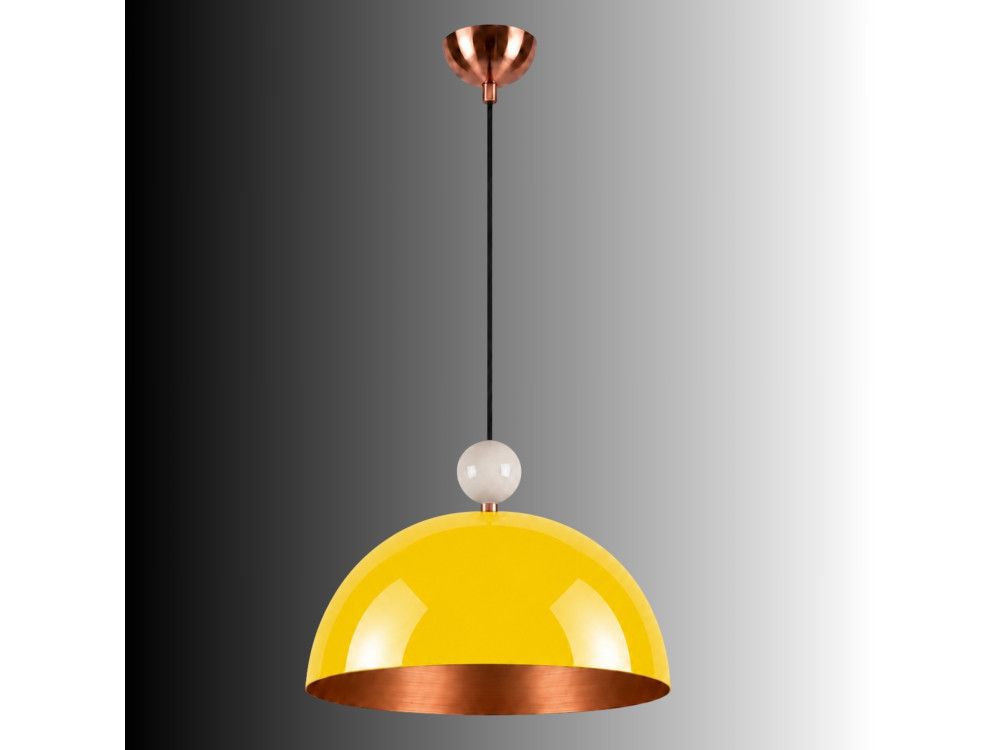 Metalowa lampa wisząca „Bubble” – 40 x 40 cm – żółta