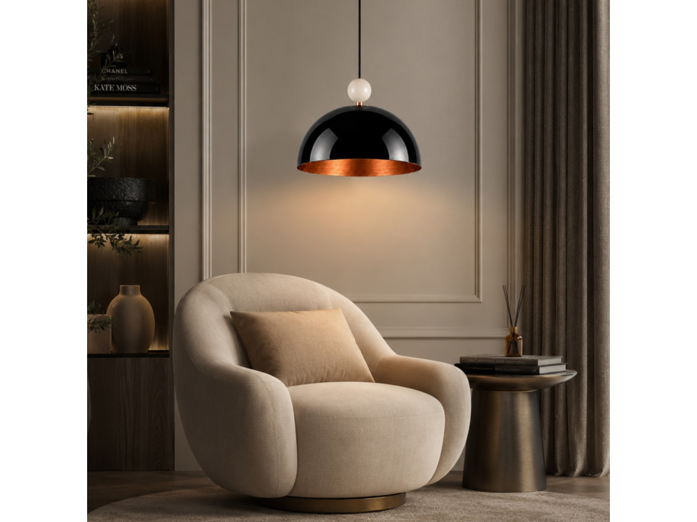 Metalowa lampa wisząca „Bubble” – 40 x 40 cm – czarna
