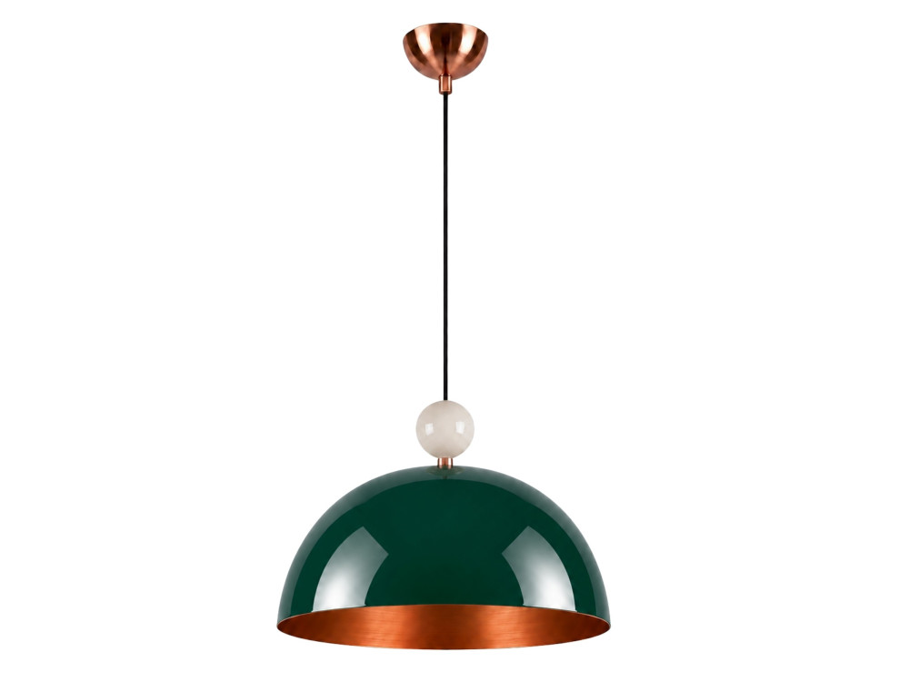 Metalowa lampa wisząca „Bubble” – 40 x 40 cm – ciemnozielona