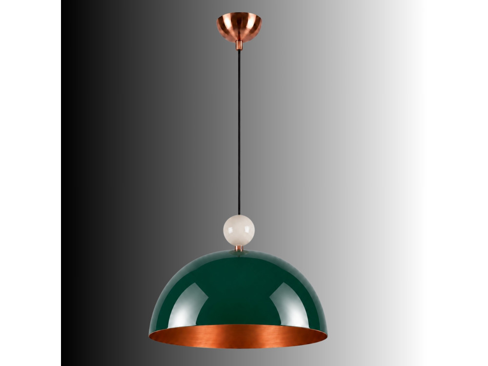 Metalowa lampa wisząca „Bubble” – 40 x 40 cm – ciemnozielona
