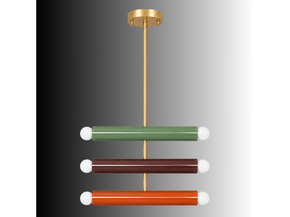 Metalowy żyrandol „Vento” – 35 x 10 cm – zielony