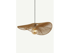 Lampa wisząca z bambusa „Bruz” – 30 x 30 cm – beżowa