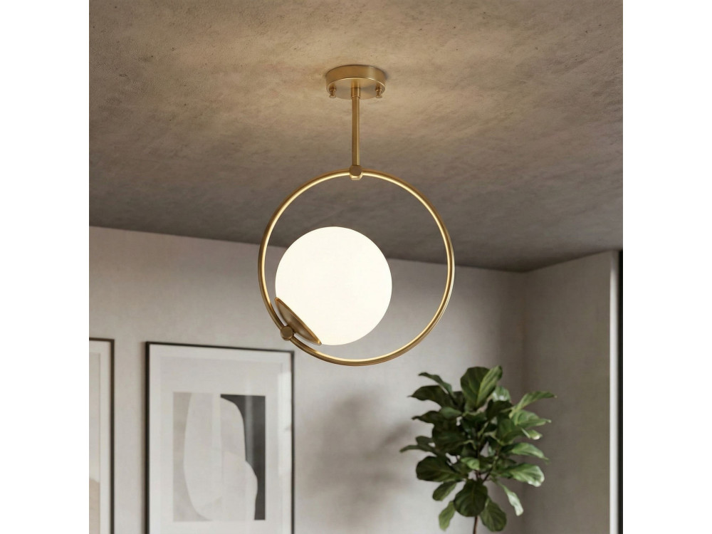 Metalowa lampa wisząca „Dolunay” – 26 x 15 cm – żółta