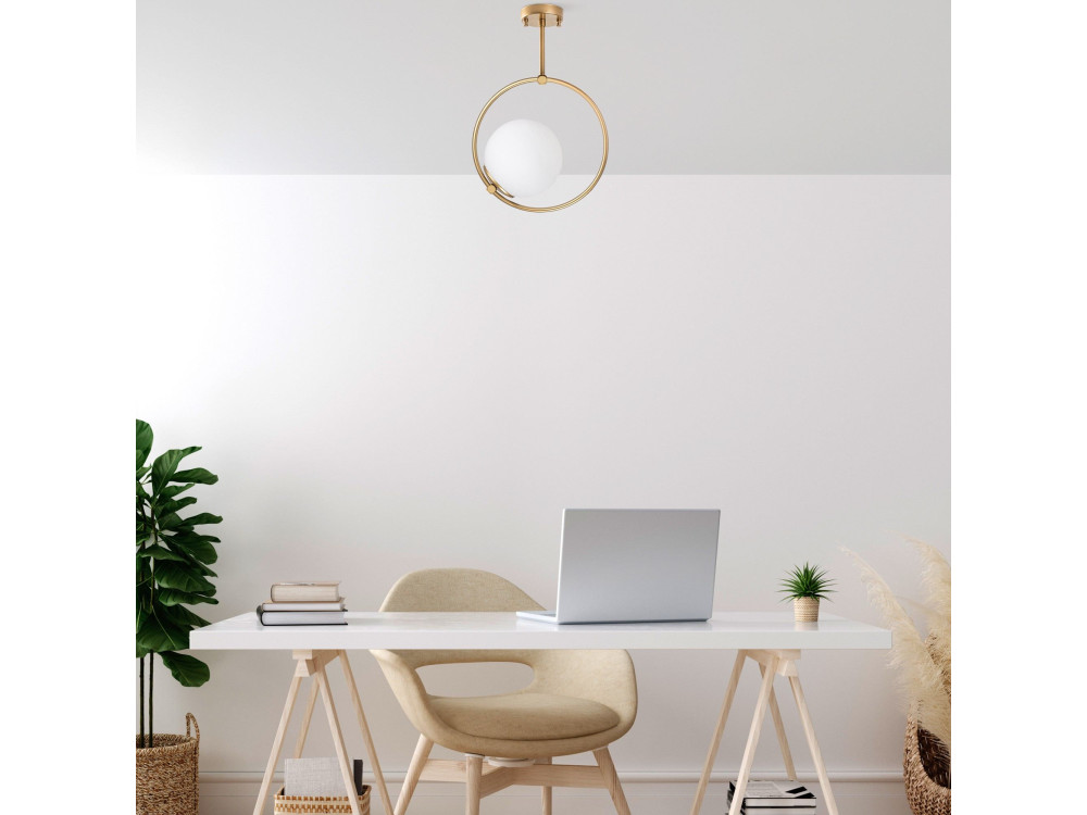 Metalowa lampa wisząca „Dolunay” – 26 x 15 cm – żółta