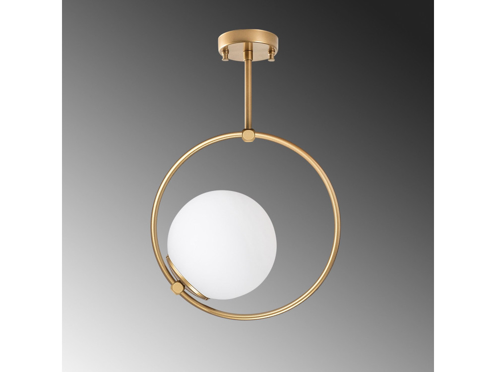 Metalowa lampa wisząca „Dolunay” – 26 x 15 cm – żółta