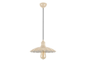 Metalowa lampa wisząca „Volan” – 25 x 25 cm – beżowa