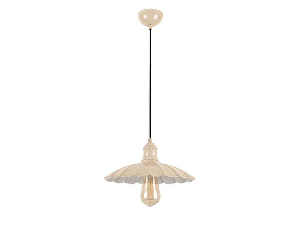 Metalowa lampa wisząca „Volan” – 25 x 25 cm – beżowa