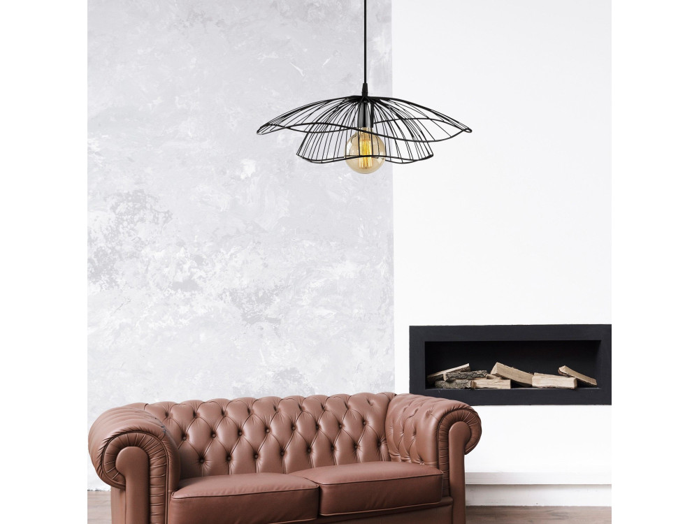 Metalowa lampa wisząca „Tel” – 50 x 50 cm – czarna