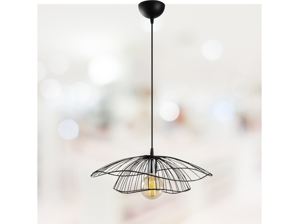 Metalowa lampa wisząca „Tel” – 50 x 50 cm – czarna