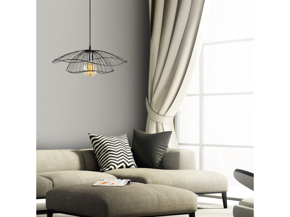 Metalowa lampa wisząca „Tel” – 50 x 50 cm – czarna