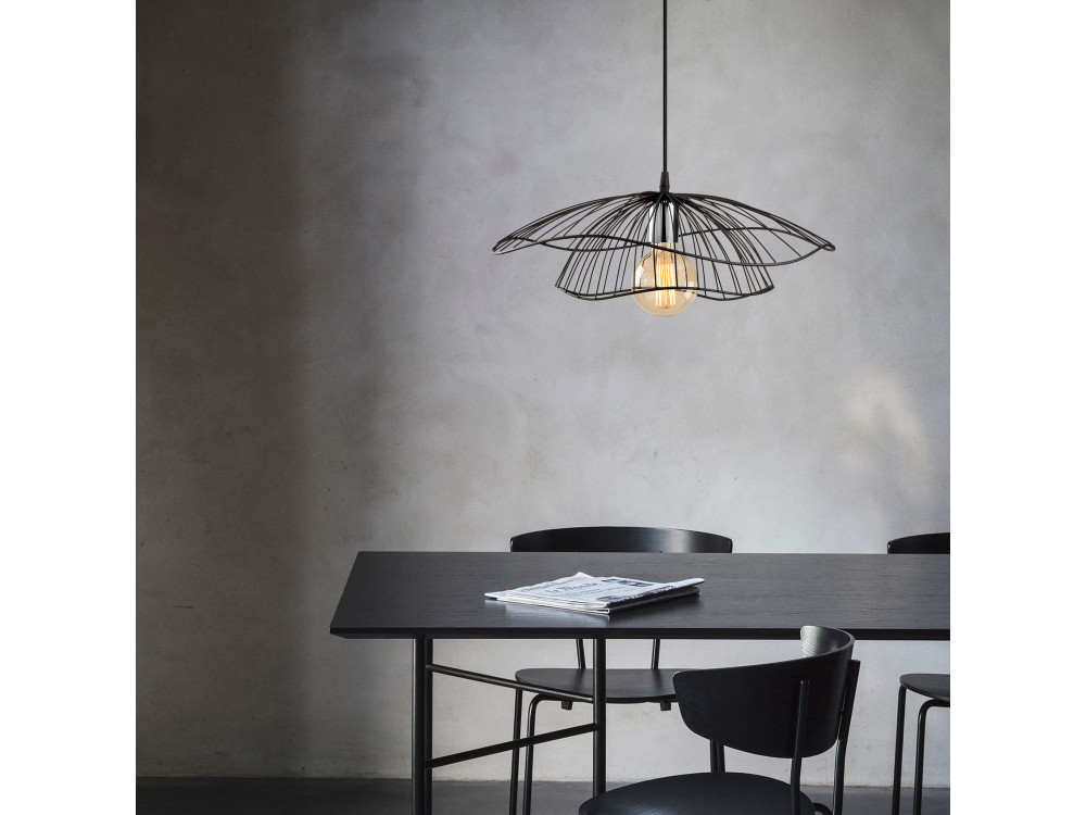 Metalowa lampa wisząca „Tel” – 50 x 50 cm – czarna