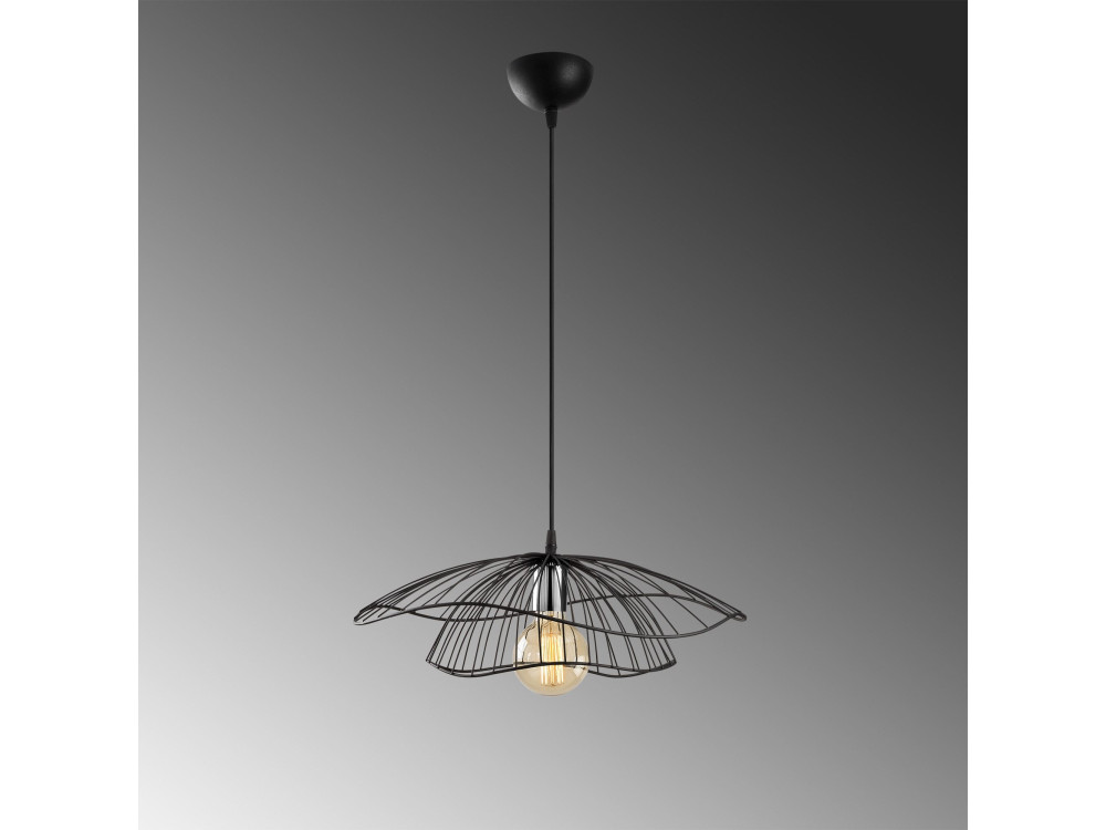 Metalowa lampa wisząca „Tel” – 50 x 50 cm – czarna