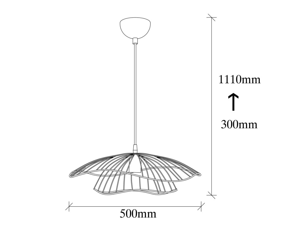 Metalowa lampa wisząca „Tel” – 50 x 50 cm – czarna