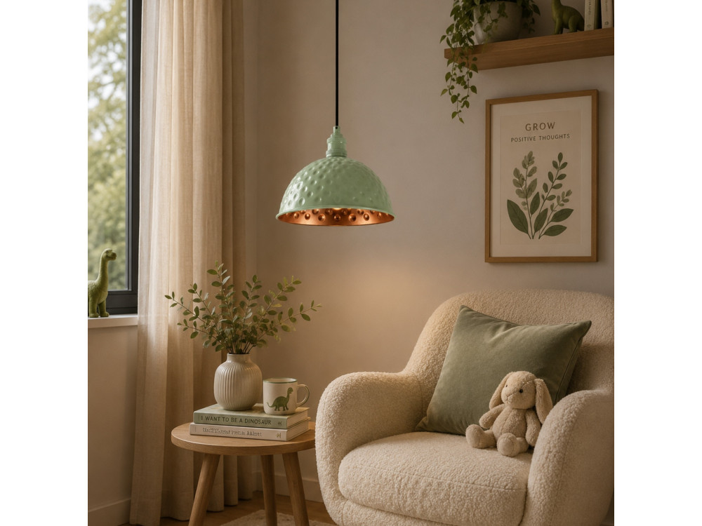 Metalowa lampa wisząca „Echo” – 26 x 26 cm – kolor miętowy
