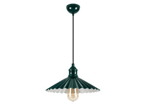 Metalowa lampa wisząca „Plise” – 32 x 32 cm – ciemnozielona