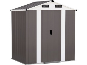 Metalowa szopa ogrodowa „Dallas II” – 2,17 m² – kolor taupe