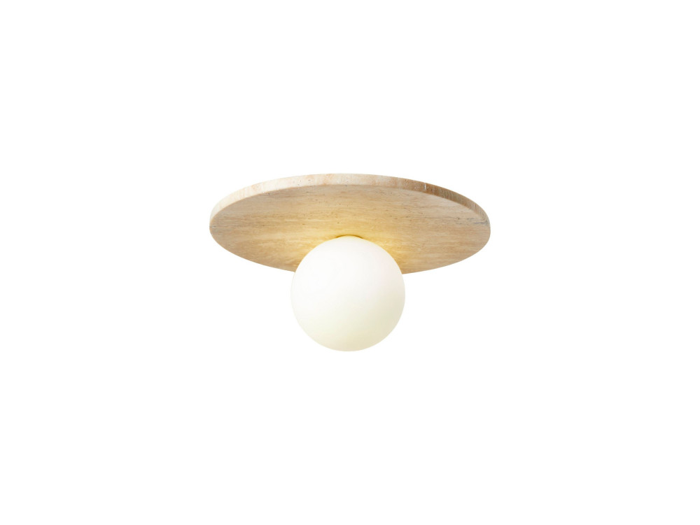 Lampa sufitowa z trawertynu „Tor-Tun” – beżowa / biała