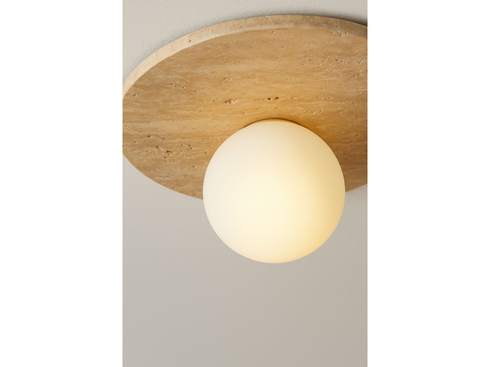 Lampa sufitowa z trawertynu „Tor-Tun” – beżowa / biała