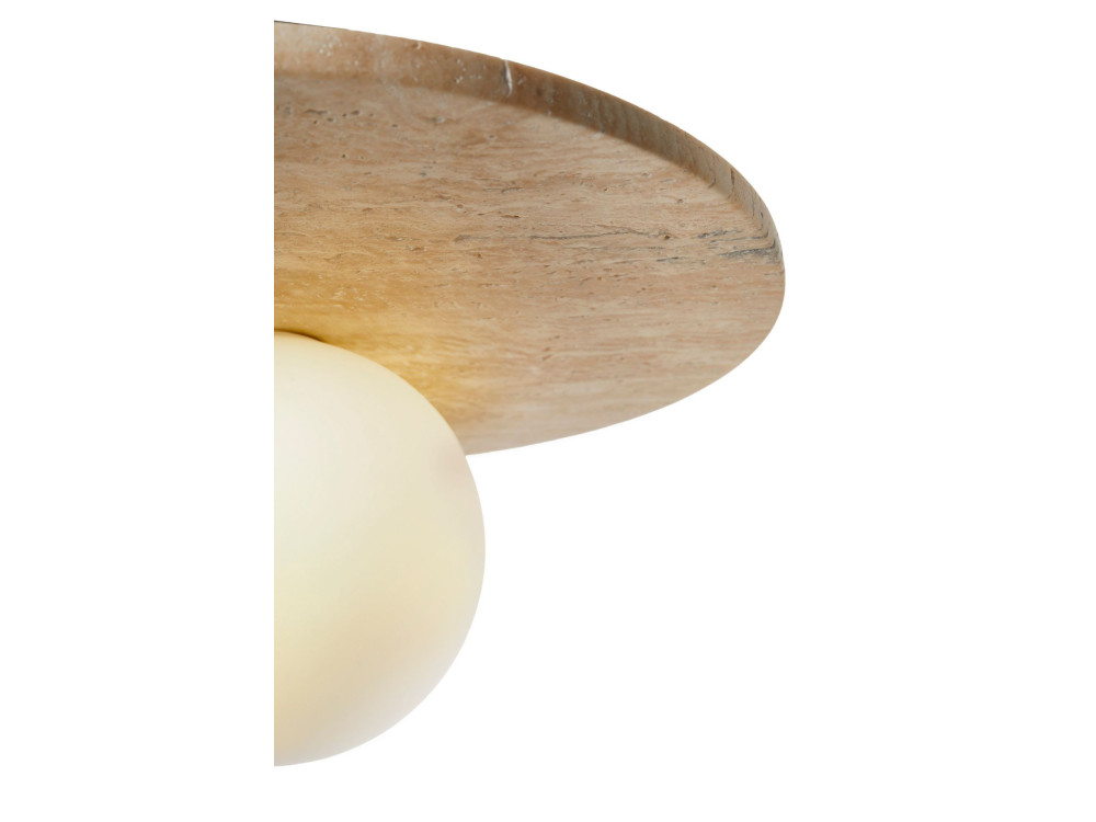 Lampa sufitowa z trawertynu „Tor-Tun” – beżowa / biała