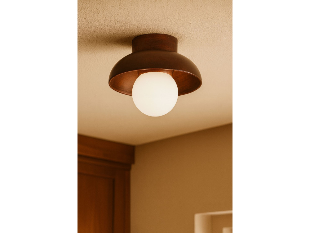 Drewniana lampa sufitowa „Hand-T” – orzech / biały