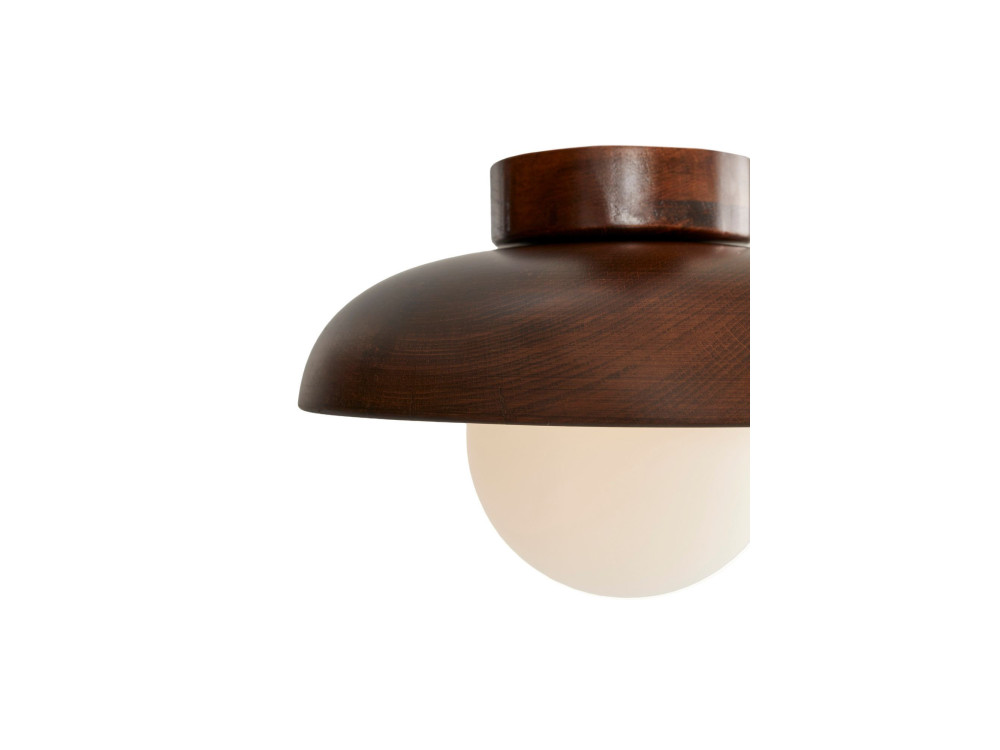 Drewniana lampa sufitowa „Hand-T” – orzech / biały