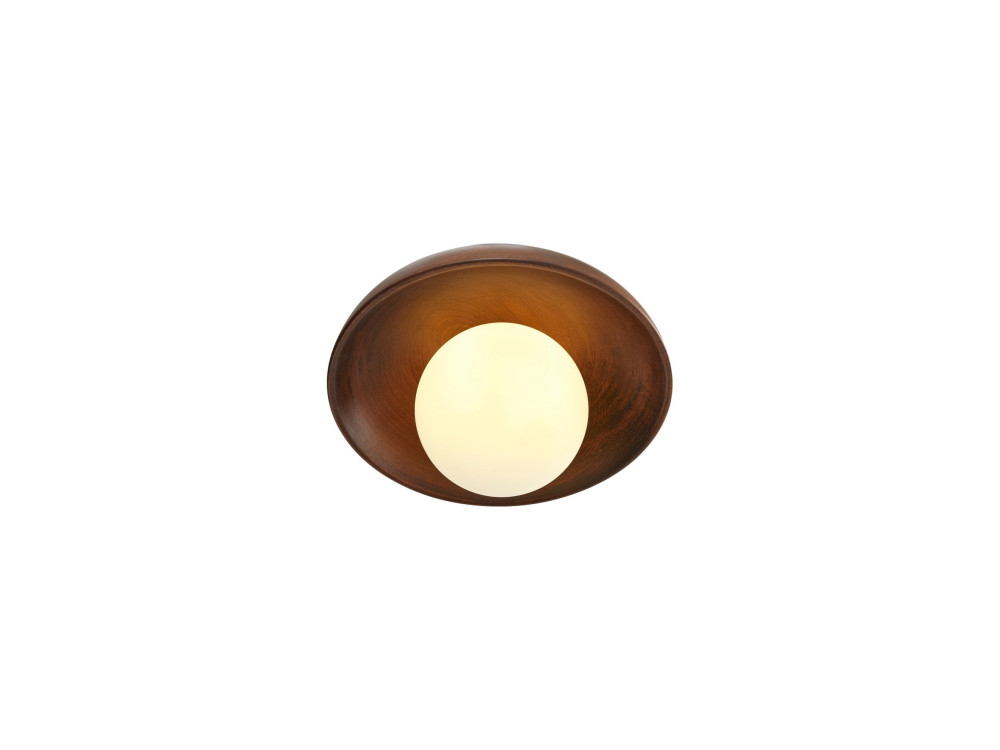Drewniana lampa sufitowa „Hand-T” – orzech / biały